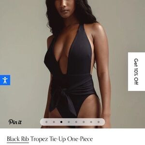Montce Black Rib Tropez Tie-Up One-Piece